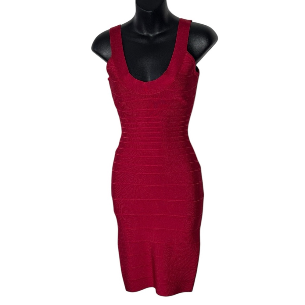 Herve leger women’s small Sydney bandage dress lipstick red - Picture 2 of 8